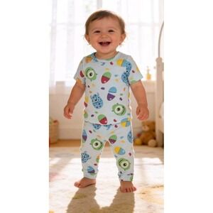 Disney Pixar Monsters Inc Toddler Easter Jelly Bean Pajama Set 3T NWT